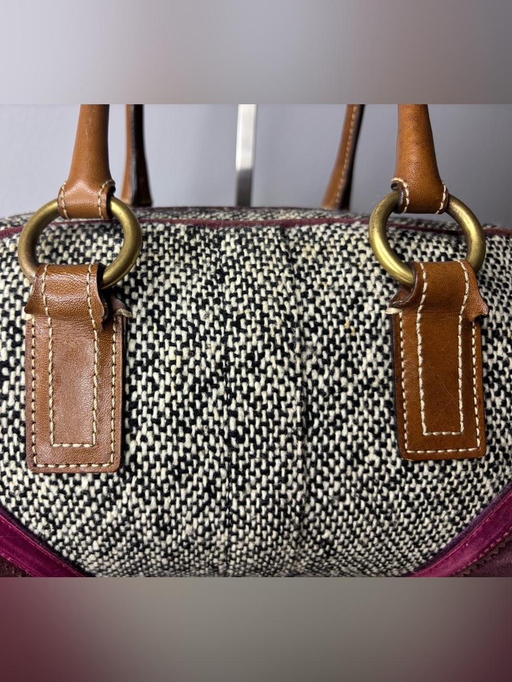 Coach 2005 vintage Soho Tweed Y2K Swarovski Bow satchel w/matching wristlet GUC - Picture 14 of 17